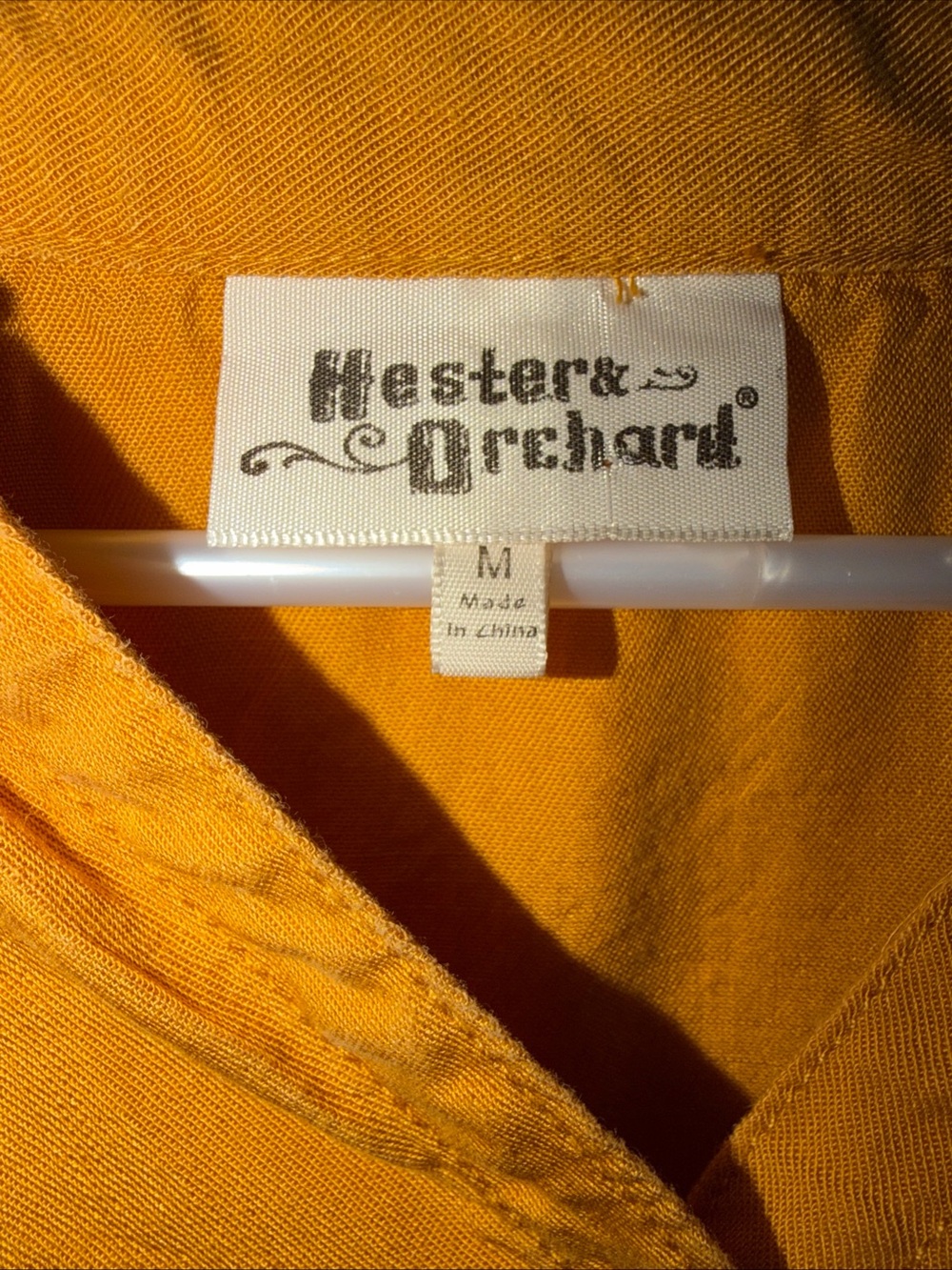 Relaxed Button-Front Frayed-Hem Tunic - Mustard - Picture 4 of 8